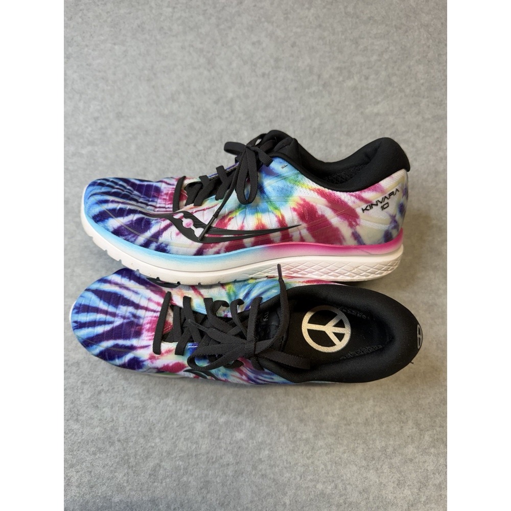 Saucony Kinvara 10 Tie dyed "Wood‎ Stock " running Shoes Mens Size 7.5